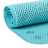 17 in. x 36 in. Cushioned Bathtub Mat, Aqua