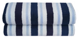 Performance Striped Bath Sheet 2 PC Set, 62" x 30", Navy Blue